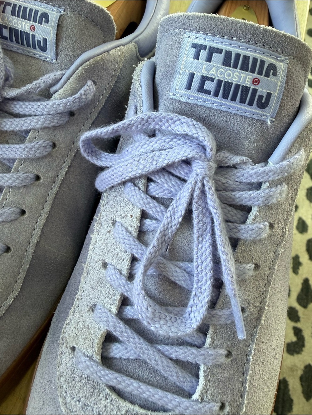 Lacoste Women’s Lavender Suede Low-Top Sneakers with Brown Sole - Picture 5 of 6